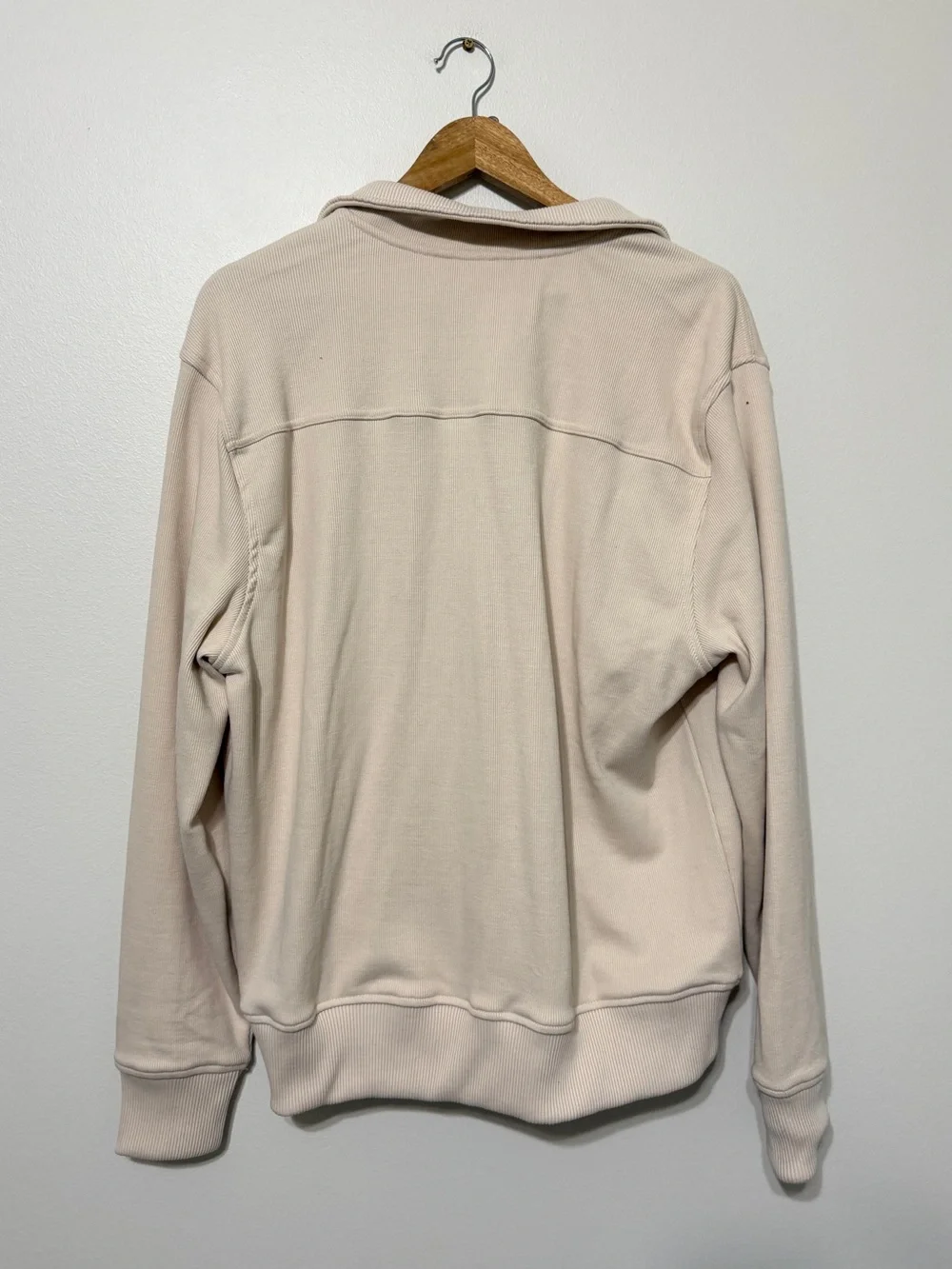 NWT Banana Republic Mens Heavy Utility Jacket Size Large Cream Ivory Zip Up New